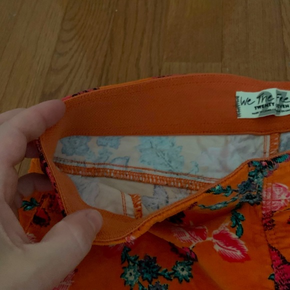 NWOT Free People We The Free Floral High Waisted Flare Velvet Pants 27 - Picture 5 of 6